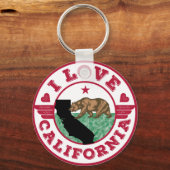 Porte-clés I Love California State Map and Flag (Recto)