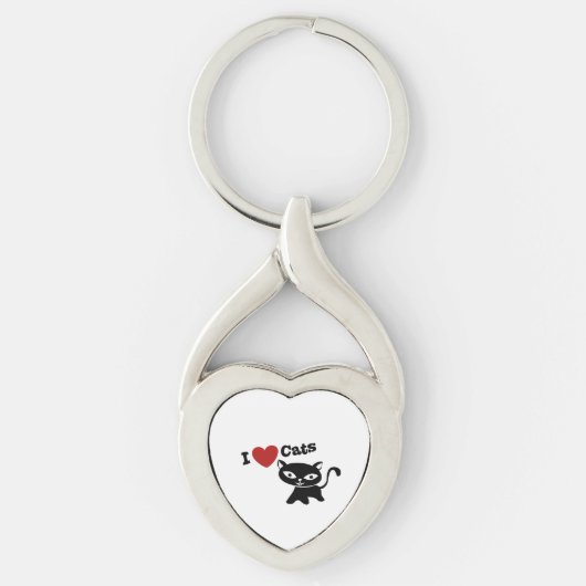 Porte-clés I love cats (Devant)