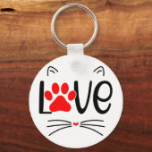 Porte-clés I Love Cats Graphic avec Whiskers et Oars (Recto)