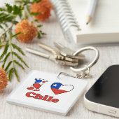 Porte-clés I love Chile (Devant Droit)