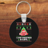 Porte-clés I Love Christmas A-lotl Axolotl In Santa Hat Ugly (Recto)