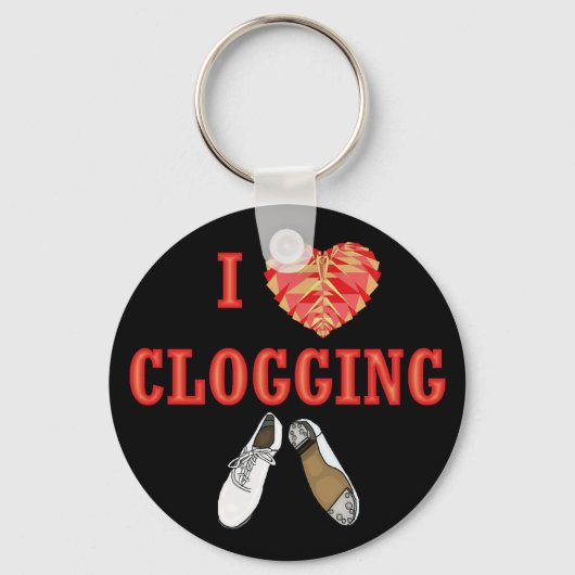 Porte-clés I Love Clogging Dancing Heart Shoe (Recto)