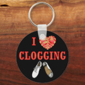 Porte-clés I Love Clogging Dancing Heart Shoe (Recto)