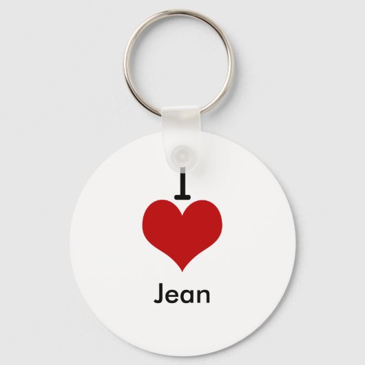 Porte-clés I Love (coeur) Jean (Recto)