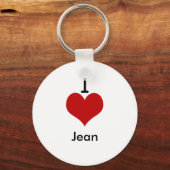 Porte-clés I Love (coeur) Jean (Recto)