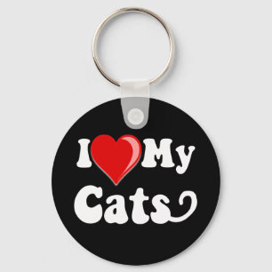 Porte-clés I Love (Coeur) My Cats