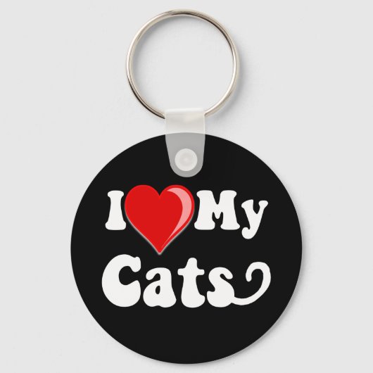 Porte-clés I Love (Coeur) My Cats (Recto)