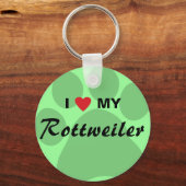 Porte-clés I Love (Coeur) My Rottweiler Pawprint (Recto)