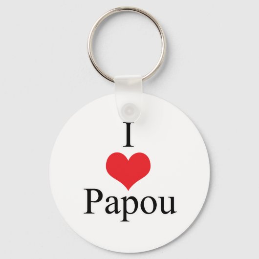 Porte-clés I Love (Coeur) Papou (Recto)