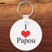 Porte-clés I Love (Coeur) Papou (Recto)