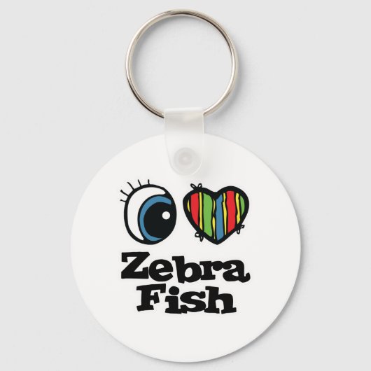 Porte-clés I Love (Coeur) Zebrafish (Recto)
