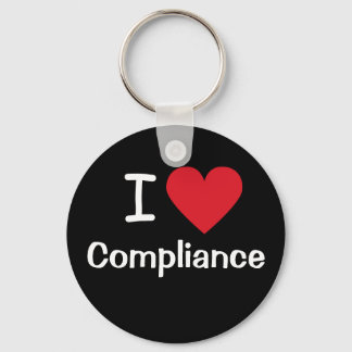 Porte-clés I Love Compliance I Heart Compliance Agent Cadeau