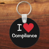 Porte-clés I Love Compliance I Heart Compliance Agent Cadeau (Recto)