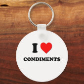 Porte-clés I Love Condiments ( Nourriture ) (Recto)