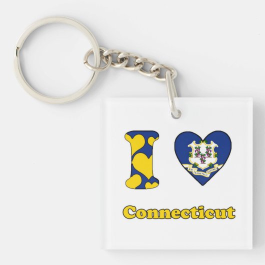 Porte-clés I love Connecticut (Devant)