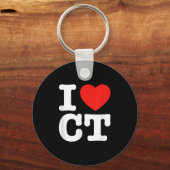 Porte-clés I Love Connecticut Shirt _ I Heart Ct (Recto)