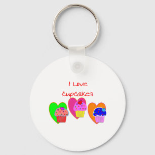 Porte-clés "I Love Cupcakes"—Cadeaux amoureux de Cupcake