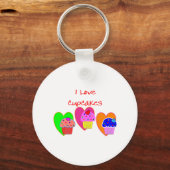 Porte-clés "I Love Cupcakes"—Cadeaux amoureux de Cupcake (Recto)