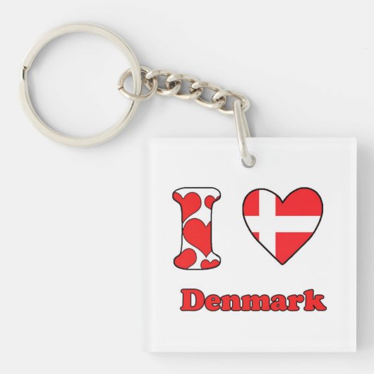 Porte-clés I love Denmark (Devant)