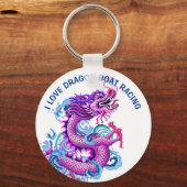 Porte-clés I Love Dragon Boat Racing Dragon Rose Dragon (Recto)