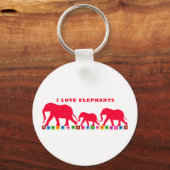 Porte-clés I Love Elephants (Rouge) (Recto)