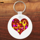 Porte-clés I Love Figure Patinage Retro Design Coeur (Recto)