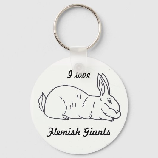Porte-clés I Love Flemish Giants Rabbit Porte - clé (Recto)