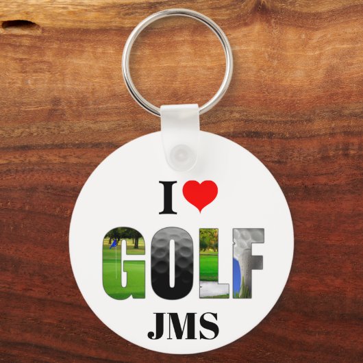 Porte-clés I Love Golf Monogramme (Recto)