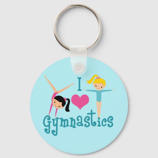 Porte-clés I Love Gymnastique mignonne Gymnaste (Recto)