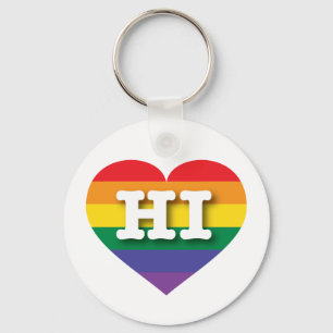 Porte-clés I Love Hawaii Rainbow Heart