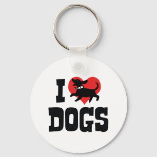 Porte-clés I Love Heart Dogs - Chien Canine Lover