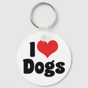 Porte-clés I Love Heart Dogs - Chien Canine Lover