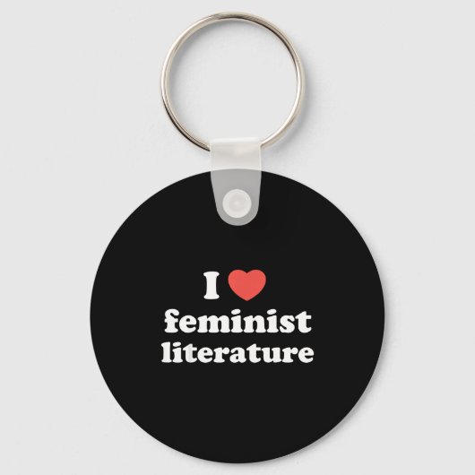 Porte-clés I Love Heart Feminist Literature (Recto)