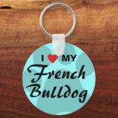 Porte-clés I Love (Heart) My French Bulldog Pawprint (Recto)