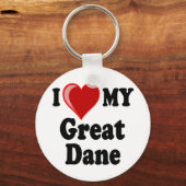 Porte-clés I Love (Heart) My Great Dane Dog (Recto)