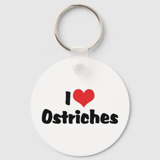 Porte-clés I Love Heart Ostriches - Ostrich Lover (Recto)