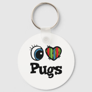 Porte-clés I Love (Heart) Pugs