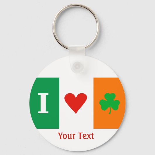 Porte-clés I Love Heart Shamrocks Irlande Drapeau Clavier (Recto)