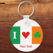 Porte-clés I Love Heart Shamrocks Irlande Drapeau Clavier (Recto)