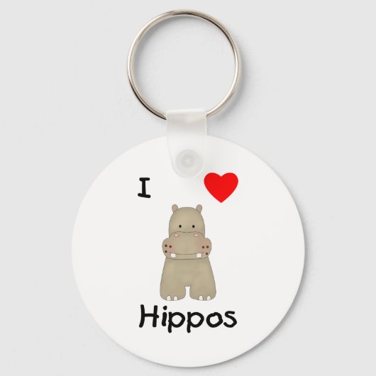Porte-clés I Love Hippos (3) (Recto)