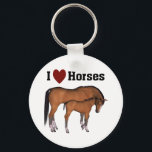 Porte-clés I Love Horses Keyring<br><div class="desc">Si vous aimez les chevaux ou connaissez un amoureux des animaux de compagnie qui le fait,  c'est un grand cadeau pour les amateurs de chevaux. Ce graphique montre un cheval et son colt et les mots que j'aime les chevaux.</div>