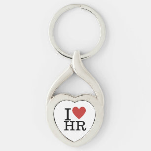 Porte-clés I ❤️ Love HR - Metal Heart Keychain - HR Dept/Staf