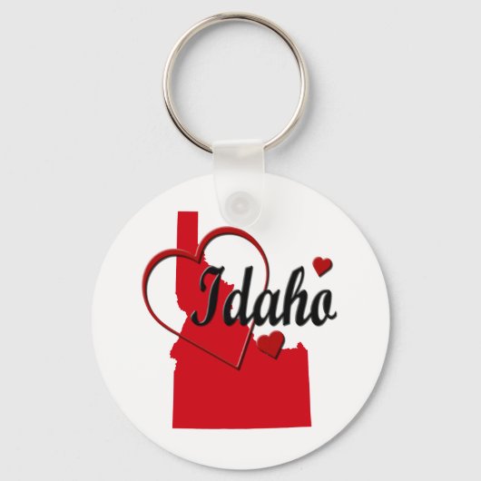 Porte-clés I Love Idaho Hearts Map (Recto)