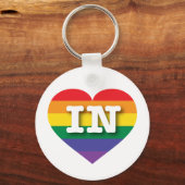 Porte-clés I Love Indiana Rainbow Heart (Recto)