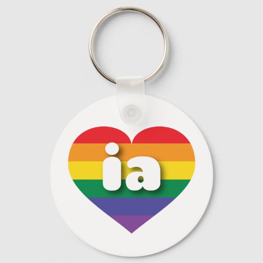 Porte-clés I Love Iowa Rainbow Heart (Recto)
