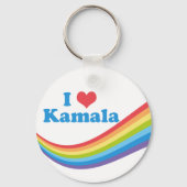 Porte-clés I Love Kamala Harris Rainbow Democrat Women (Verso)