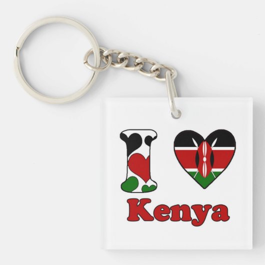 Porte-clés I love Kenya (Devant)
