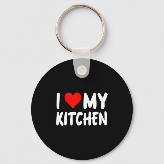 Porte-clés I Love Kitchen - Heart - Funny Cute Cook Remodel C (Recto)