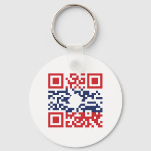 Porte-clés I Love Laos (Khoy Huk Lao) Drapeau QR Code   Geek 
