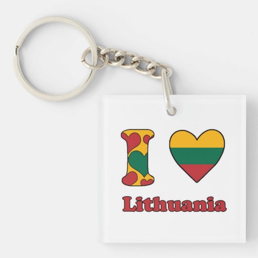Porte-clés I love Lithuania (Devant)